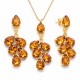 Papuošalų rinkinys moterims „Amber II (Light Amber)“ su Preciosa® kristalais