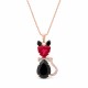 Кулон «Солнечная Кошка (Scarlet / Jet)» с кристаллами Swarovski®