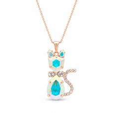 Pakabukas „Solar Cat (Aurora Borealis)“ su Swarovski® kristalais