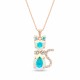 Pendant “Solar Cat (Aurora Borealis)” created with Crystals by Swarovski®