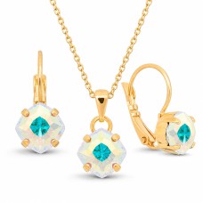 Papuošalų rinkinys moterims „Magical Square (Aurora Borealis)“ su Swarovski® kristalais