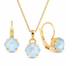 Papuošalų rinkinys moterims „Magical Square (Sky Ignite)“ su Swarovski® kristalais