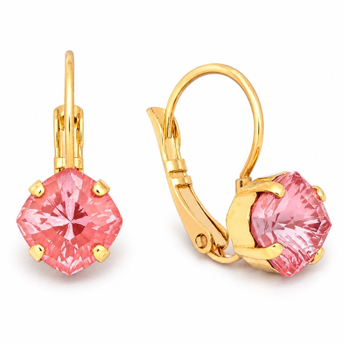 Женский комплект «Магический Kвадрат (Maroon Ignite)» с кристаллами Swarovski®