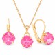 Papuošalų rinkinys moterims „Magical Square (Electric Pink Ignite)“ su Swarovski® kristalais
