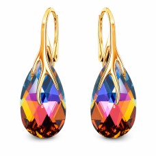 Sidabriniai auskarai „Baroque VII (Volcano)“ iš 925 prabos sidabro su Swarovski kristalais