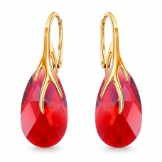 Sidabriniai auskarai „Baroque VII (Scarlet)“ iš 925 prabos sidabro su Swarovski kristalais