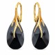 925 Sterling Silver Earrings “Baroque VII” (Jet) adorned with Crystals by Swarovski®