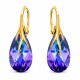925 Sterling Silver Earrings “Baroque VII” (Heliotrope) adorned with Crystals by Swarovski®