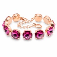 Браслет "Вортекс (Fuchsia)" с кристаллами Swarovski®