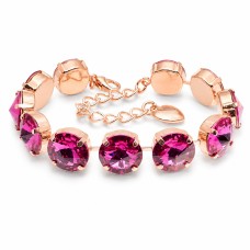 Apyrankė moterims DiamondSky „Vortex (Fuchsia)“ su Swarovski kristalais