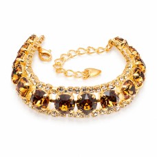 Apyrankė moterims DiamondSky „Crystal Shackle (Light Amber)“ su Swarovski kristalais