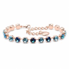 Apyrankė moterims DiamondSky „Klasika III (Bermuda Blue / Aquamarine)“ su Swarovski kristalais