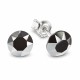 Sidabriniai auskarai moterims DiamondSky „Classic (Jet Hematite)“ su Swarovski kristalais