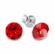 Серебряные серьги 925 пробы «Классика (Light Siam)» с кристаллами Swarovski®
