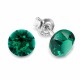Sidabriniai auskarai moterims DiamondSky „Classic (Emerald)“ su Swarovski kristalais