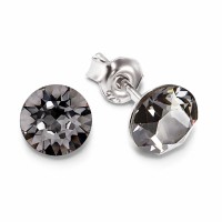 925 Sterling Silver Earrings “Classic (Silver Night)” adorned with Crystals by Swarovski®