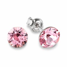 Серебряные серьги «Классика (Light Rose)» с кристаллами Сваровски®