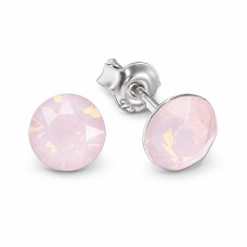 Серебряные серьги 925 пробы «Классика (Rose Water Opal)» с кристаллами Swarovski®