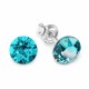 Серебряные серьги «Классика (Blue ZIrcon)» с кристаллами Сваровски®