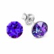 Sidabriniai auskarai moterims DiamondSky „Classic (Heliotrope)“ su Swarovski kristalais