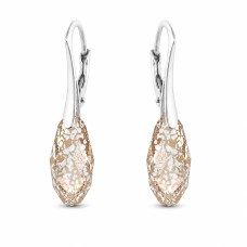 Sidabriniai auskarai „Enchanté“ (Rose Patina) iš 925 prabos sidabro su Swarovski kristalais