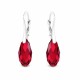 925 Sterling Silver Earrings “Enchanté (Scarlet)” dazzling with Crystals by Swarovski®