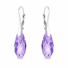 Sidabriniai auskarai „Enchanté (Tazanite)“ su Swarovski® kristalais