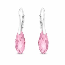 Sidabriniai auskarai „Enchanté (Light Rose)“ su Swarovski® kristalais