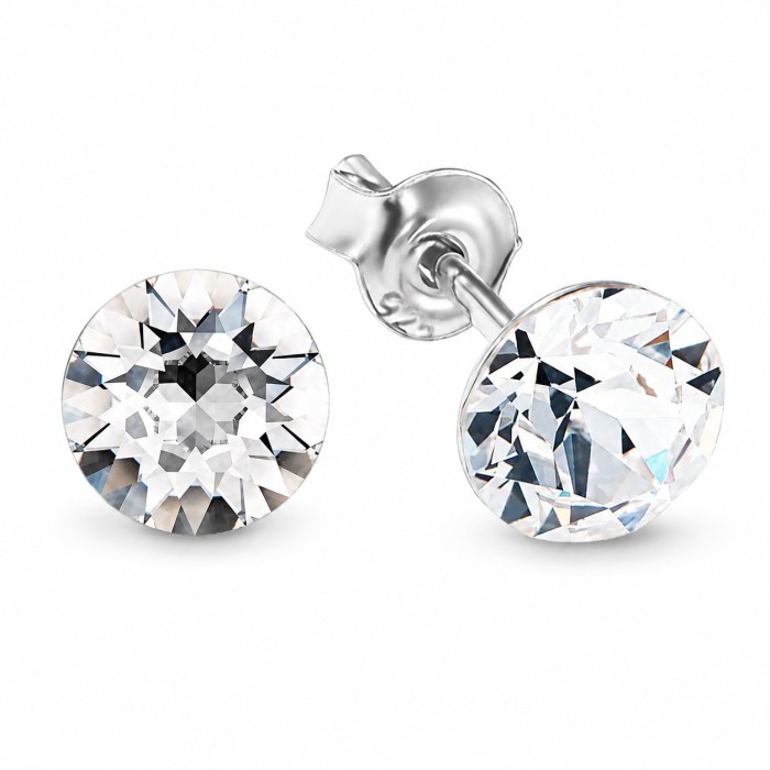 Sidabrinis papuošalų rinkinys moterims DiamondSky „Classic“ su Swarovski kristalais