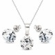 Sidabrinis papuošalų rinkinys moterims DiamondSky „Classic“ su Swarovski kristalais