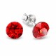 Серебряный женский комплект 925 пробы «Классика (Light Siam)» с кристаллами Swarovski®