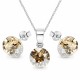 Sidabrinis papuošalų rinkinys moterims DiamondSky „Classic (Golden Shadow)“ su Swarovski kristalais