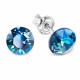 Sidabrinis papuošalų rinkinys moterims „Classic (Bermuda Blue)“ su Swarovski® kristalais