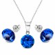 Sidabrinis papuošalų rinkinys moterims DiamondSky „Classic (Capri Blue)“ su Swarovski kristalais