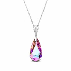Sidabrinis kaklo papuošalas moterims DiamondSky „Rainbow Waterfall (Vitrail Light)“ su Swarovski kristalais
