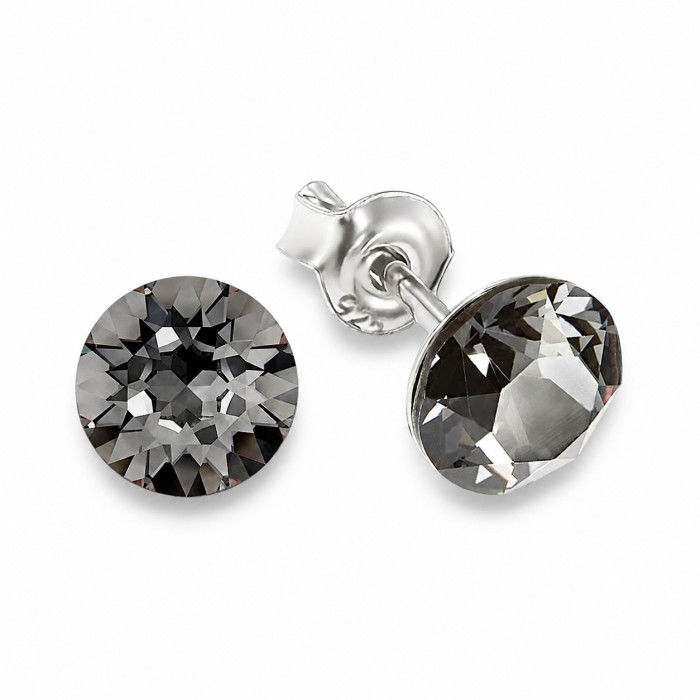 925 Sterling Silver Jewelry Set “Classic (Silver Night)” created with Crystals by Swarovski®