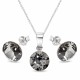 925 Sterling Silver Jewelry Set “Classic (Silver Night)” created with Crystals by Swarovski®