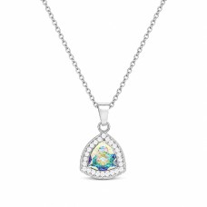Sidabrinis kaklo papuošalas moterims DiamondSky „Elemental Magic (Aurora Borealis)“ su Swarovski kristalais