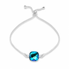 Sidabrinė apyrankė moterims DiamondSky „Akinantis Spindesys (Bermuda Blue)“