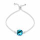 925 Sterling Silver Bracelet “Glare (Bermuda Blue)” embellished with Crystals by Swarovski®, Bermuda Blue
