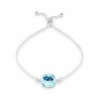 Серебряный браслет «Ослепительный Блеск (Aquamarine)» из серебра 925 пробы