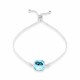 925 Sterling Silver Bracelet “Glare (Aquamarine)” dazzling with Crystals by Swarovski®