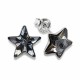 Серебряные серьги 925 пробы «Звездочка (Silver Night)» с кристаллами Swarovski®
