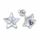 Sidabriniai auskarai „Star“ su Swarovski® kristalais