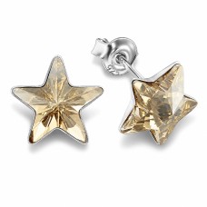 Sidabriniai auskarai „Star (Golden Shadow)“ su Swarovski® kristalais