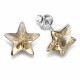 Sidabriniai auskarai „Star (Golden Shadow)“ su Swarovski® kristalais