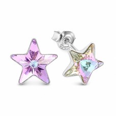 Sidabriniai auskarai „Star (Vitrail Light)“ su Swarovski® kristalais