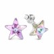 Серебряные серьги 925 пробы «Звездочка (Vitrail Light)» с кристаллами Swarovski®