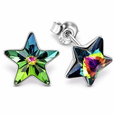 Sidabriniai auskarai „Star (Vitrail Medium)“ su Swarovski® kristalais