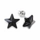 Серебряные серьги 925 пробы «Звездочка (Jet)» с кристаллами Swarovski®